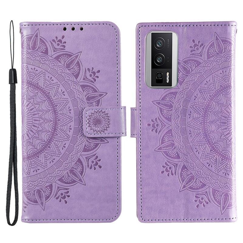 Mandala knižkové púzdro na Xiaomi Poco F5 Pro - fialové