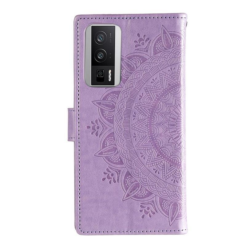 Mandala knižkové púzdro na Xiaomi Poco F5 Pro - fialové