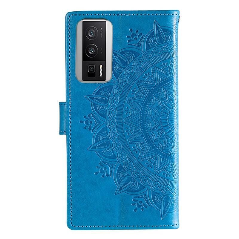 Mandala knižkové púzdro na Xiaomi Poco F5 Pro - modré