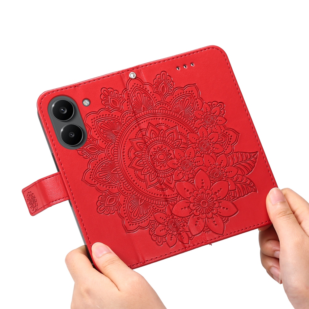 Mandala knižkové púzdro na Xiaomi Poco X8 Pro 5G - červené