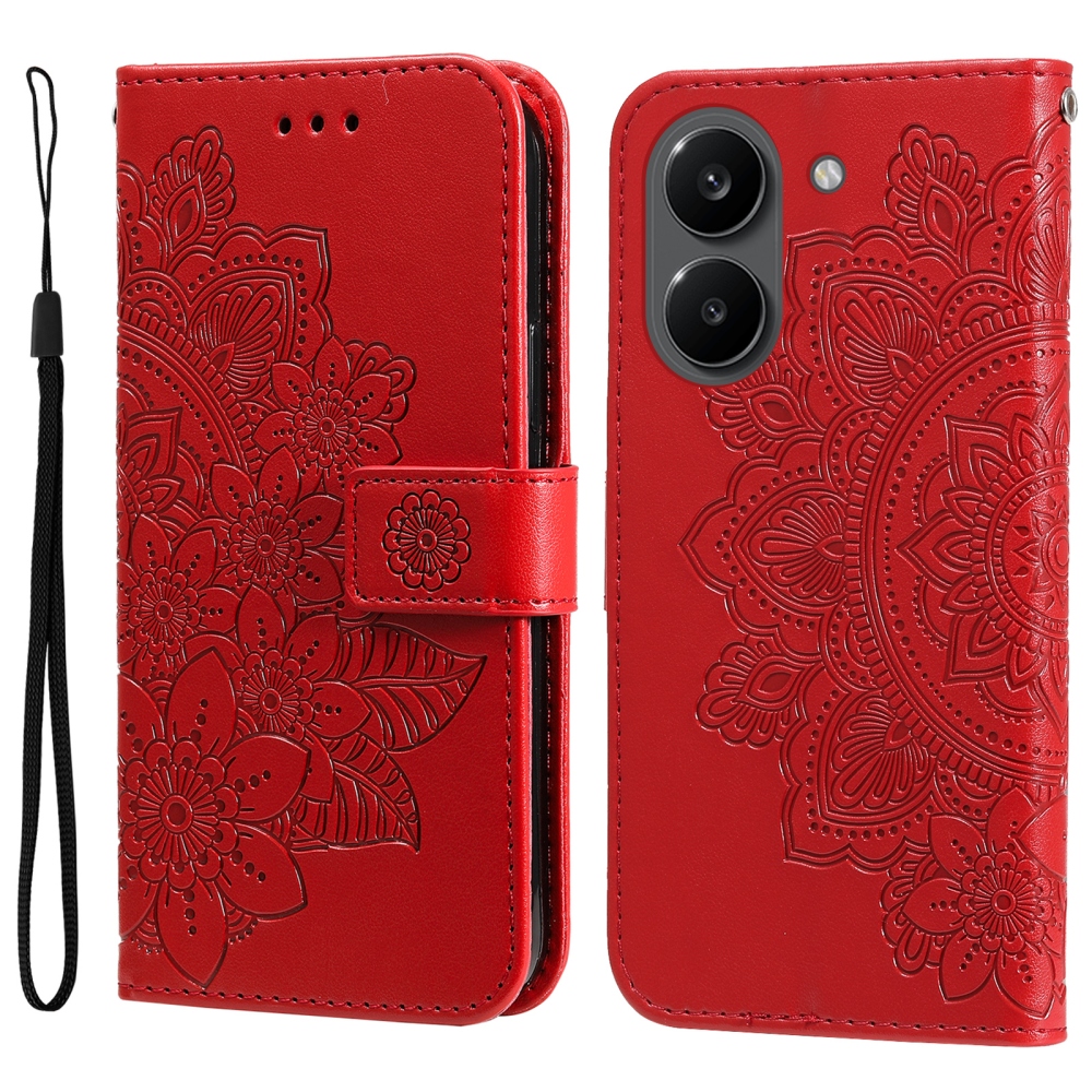 Mandala knižkové púzdro na Xiaomi Poco X8 Pro 5G - červené