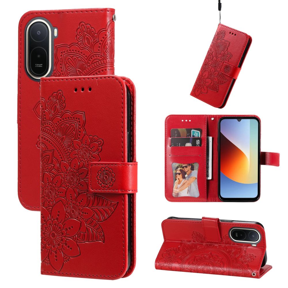 Mandala knižkové púzdro na Xiaomi Redmi A7 Pro - červené