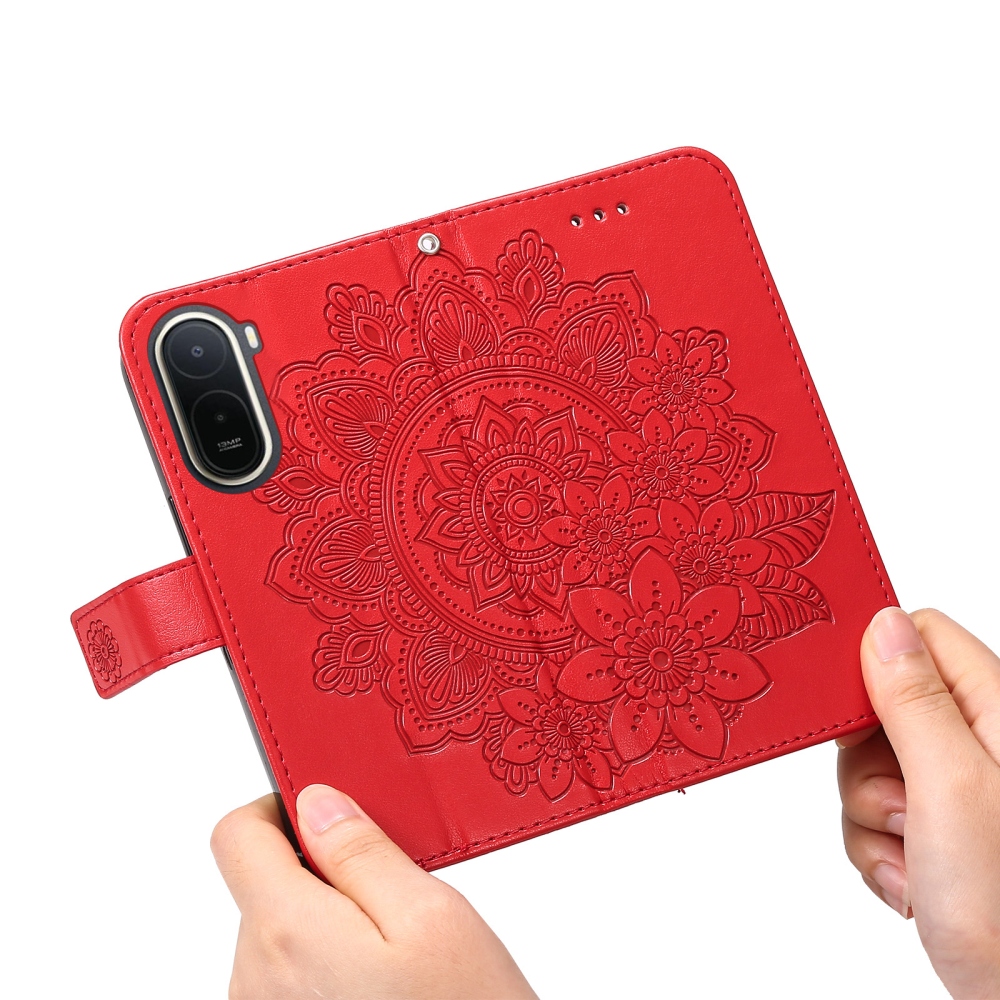 Mandala knižkové púzdro na Xiaomi Redmi A7 Pro - červené