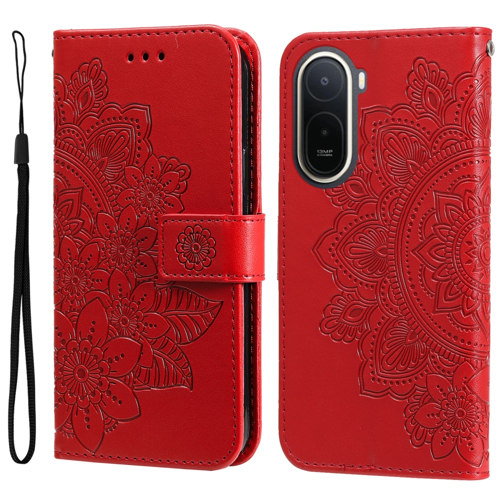 Mandala knižkové púzdro na Xiaomi Redmi A7 Pro - červené