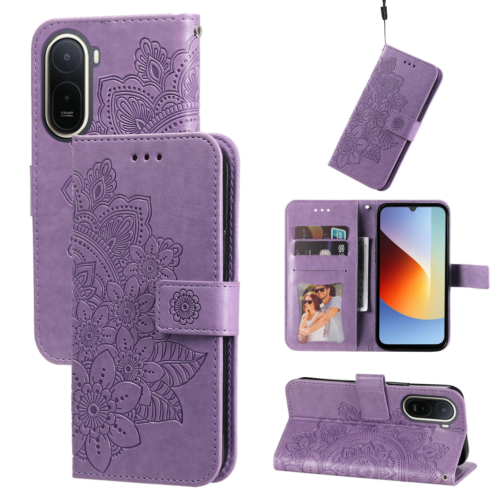Mandala knižkové púzdro na Xiaomi Redmi A7 Pro - fialové