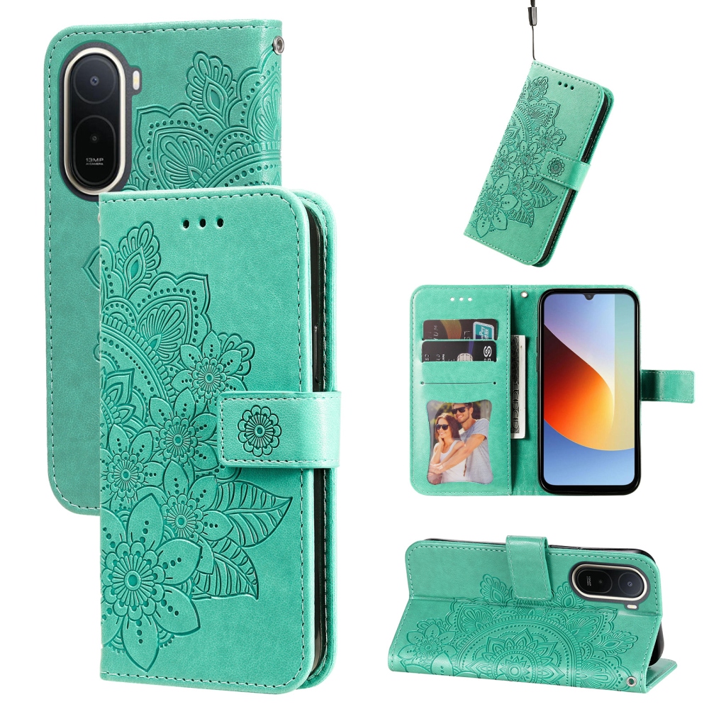 Mandala knižkové púzdro na Xiaomi Redmi A7 Pro - modrozelené
