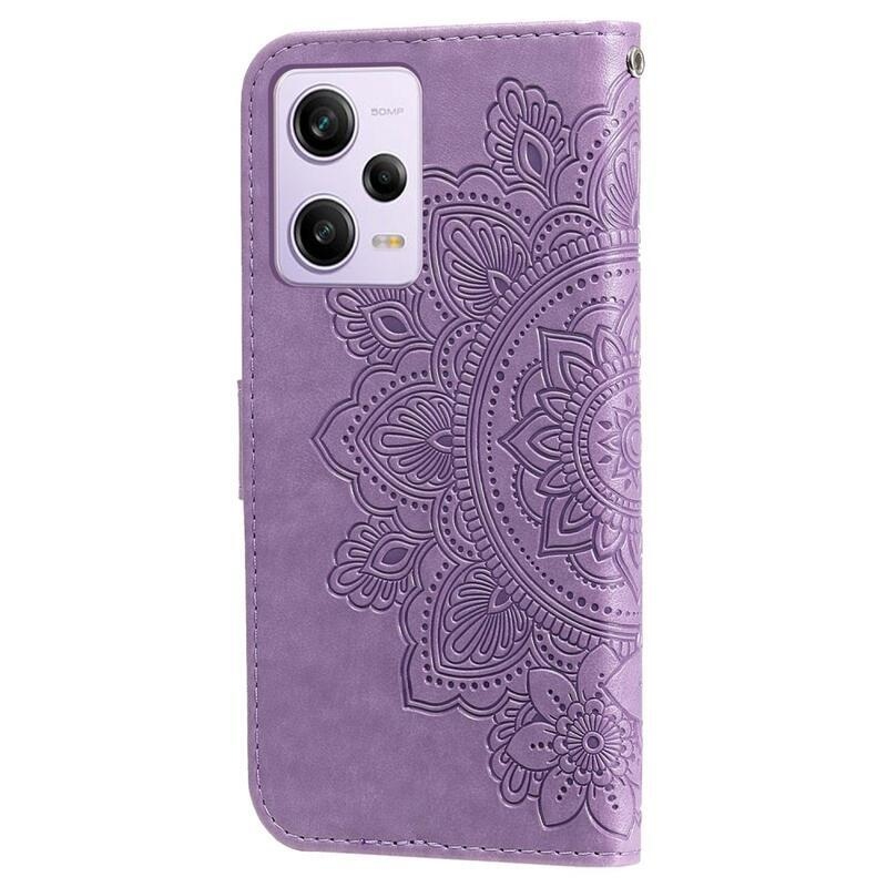 Mandala knižkové púzdro na Xiaomi Redmi Note 12 Pro 5G/Poco X5 Pro 5G - fialové