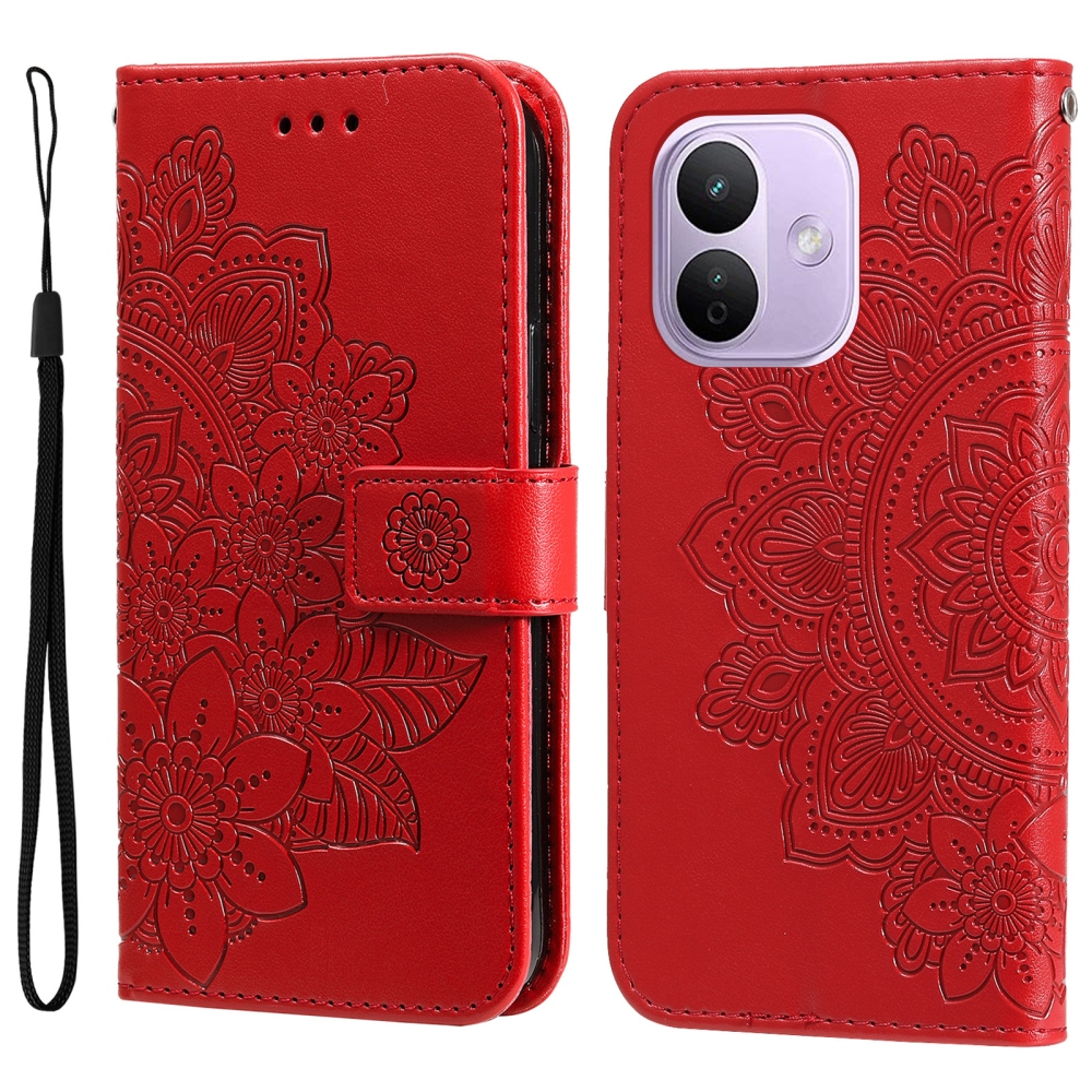Mandala knižkové púzdro na Xiaomi Redmi Note 17 Pro 5G - červené