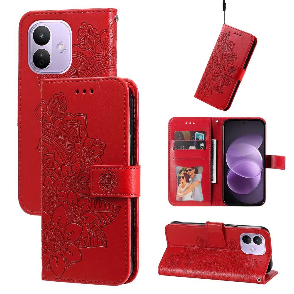 Mandala knižkové púzdro na Xiaomi Redmi Note 17 Pro 5G - červené