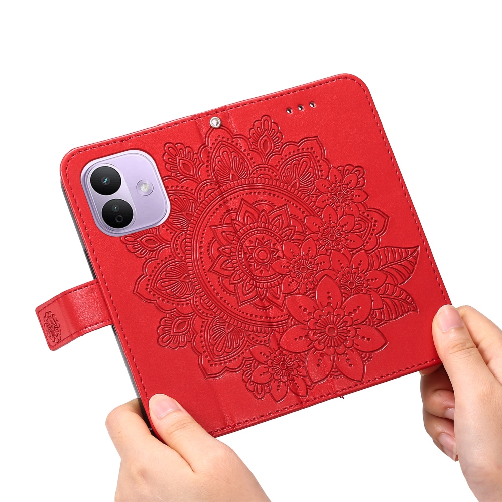 Mandala knižkové púzdro na Xiaomi Redmi Note 17 Pro 5G - červené