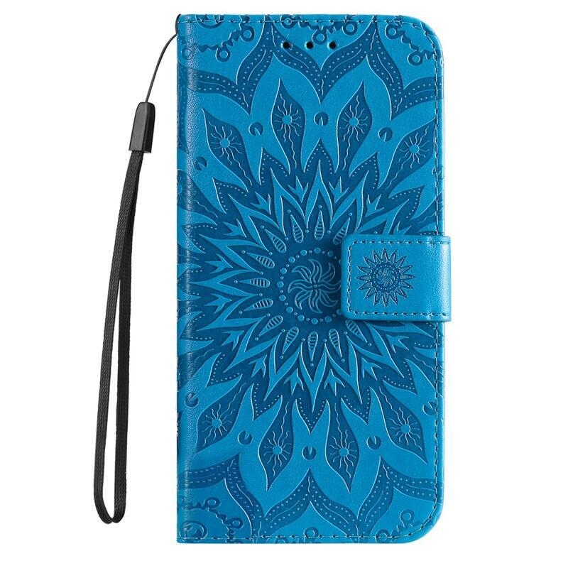 Mandala PU kožené peněženkové pouzdro na mobil Huawei Nova 9/Honor 50 - modré