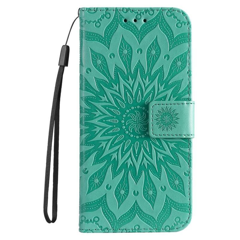 Mandala PU kožené peněženkové pouzdro na mobil Huawei Nova 9/Honor 50 - zelené