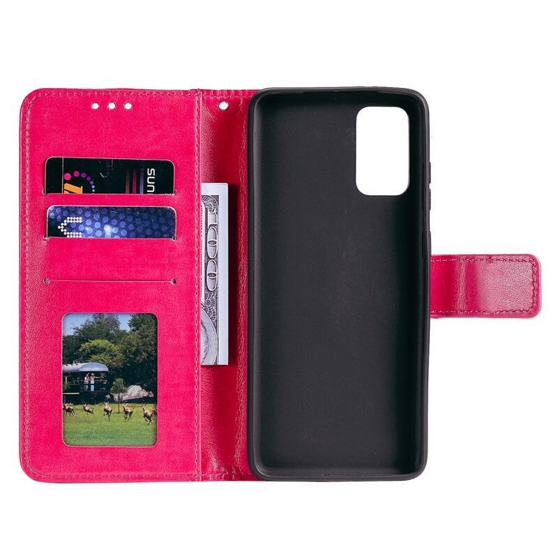 Mandala PU kožené peněženkové puzdro na mobil Samsung Galaxy A02s (164.2x75.9x9.1mm) - červené