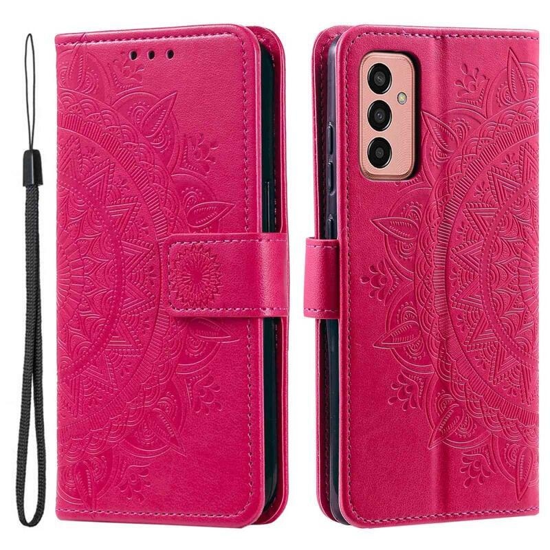 Mandala PU kožené peňaženkové púzdro na mobil Samsung Galaxy M13 4G - rose