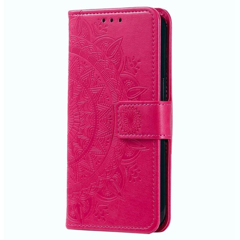 Mandala PU kožené peňaženkové púzdro na mobil Samsung Galaxy M13 4G - rose