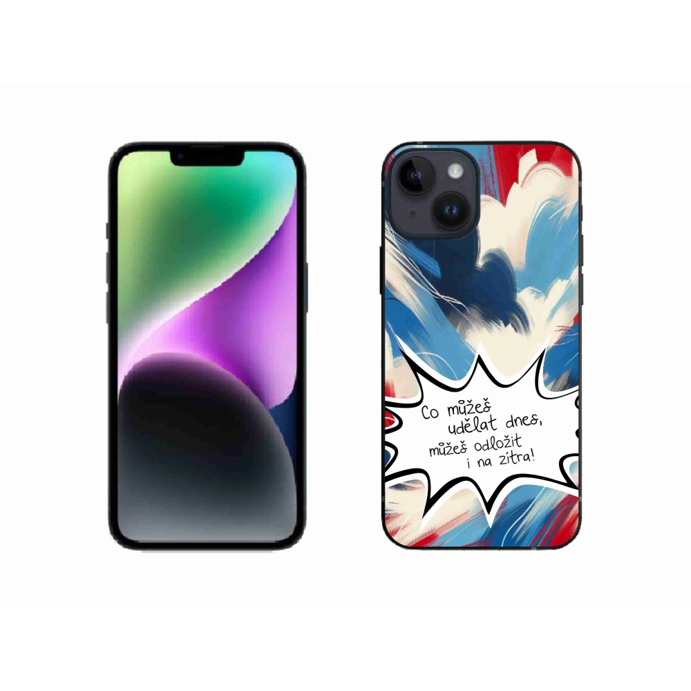Gélový kryt mmCase na iPhone 14 - vtipný text 9 biele pozadie