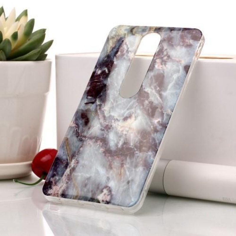 Marble silikónový kryt na mobil Nokia 6.1 - modro-čierny