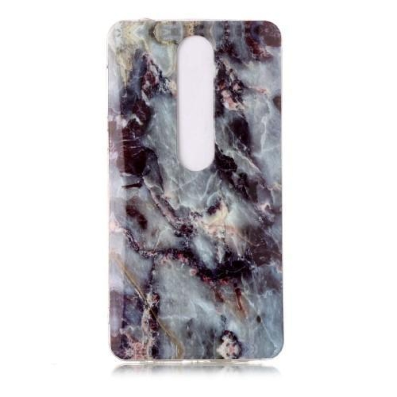 Marble silikónový kryt na mobil Nokia 6.1 - modro-čierny