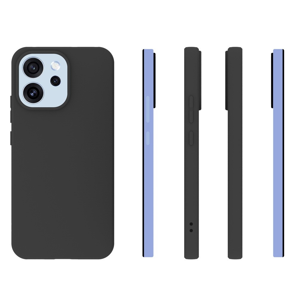 Matný gélový obal na mobil Oppo Reno 15 FS 5G - čierny