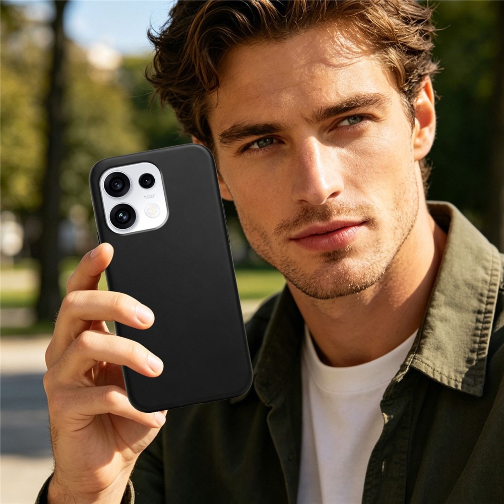 Matný gélový obal na mobil Oppo Reno 16 FS 5G - čierny