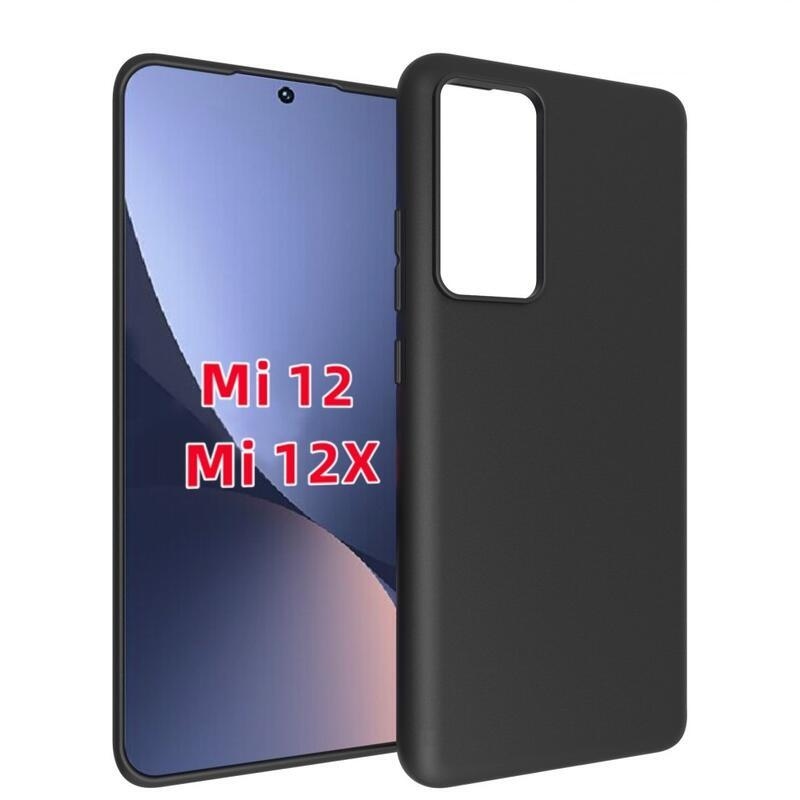 Matný gélový obal na mobilný telefón Xiaomi 12/12X - čierny