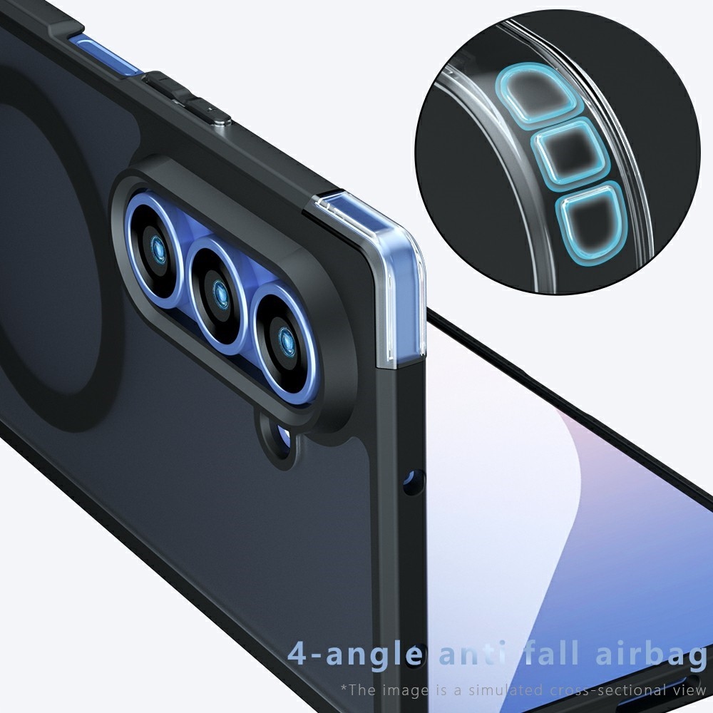 Matte gélový obal s pevným chrbtom a MagSafe na Samsung Galaxy Z Fold8 Ultra 5G - čierny