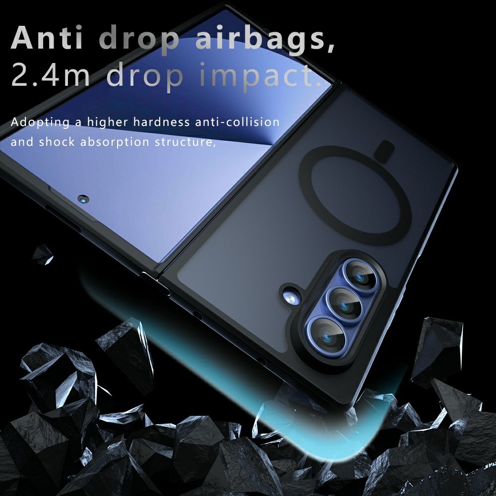 Matte gélový obal s pevným chrbtom a MagSafe na Samsung Galaxy Z Fold8 Ultra 5G - čierny