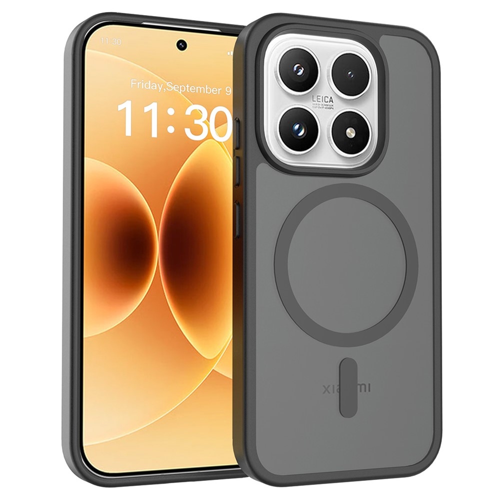 Matte gélový obal s pevným chrbtom a MagSafe na Xiaomi 17 - čierny