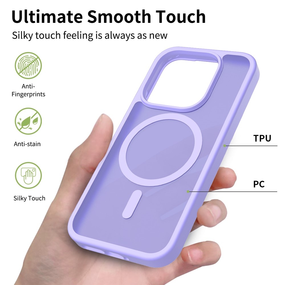 Matte gélový obal s pevným chrbtom a MagSafe na Xiaomi 17 - fialový