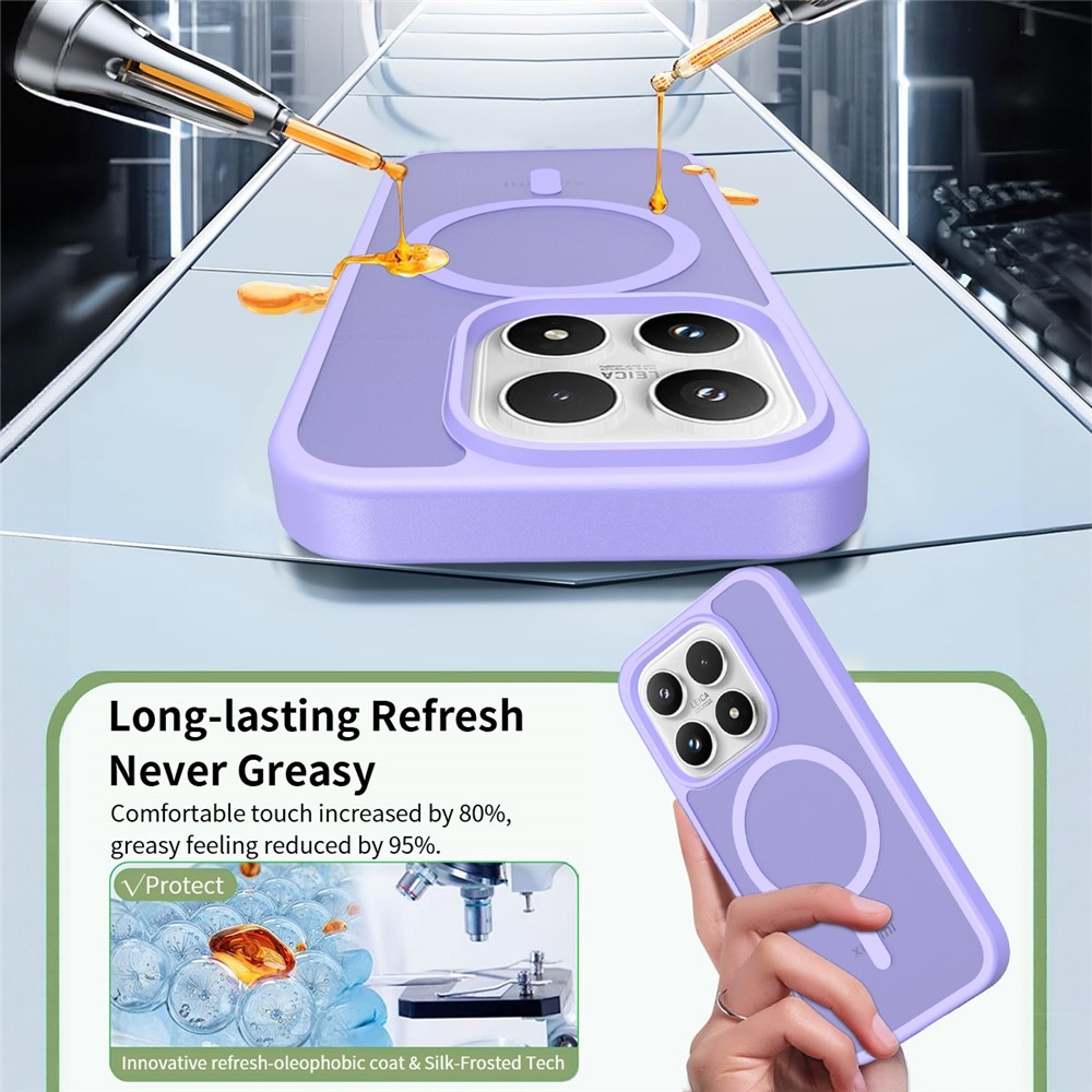 Matte gélový obal s pevným chrbtom a MagSafe na Xiaomi 17 - fialový