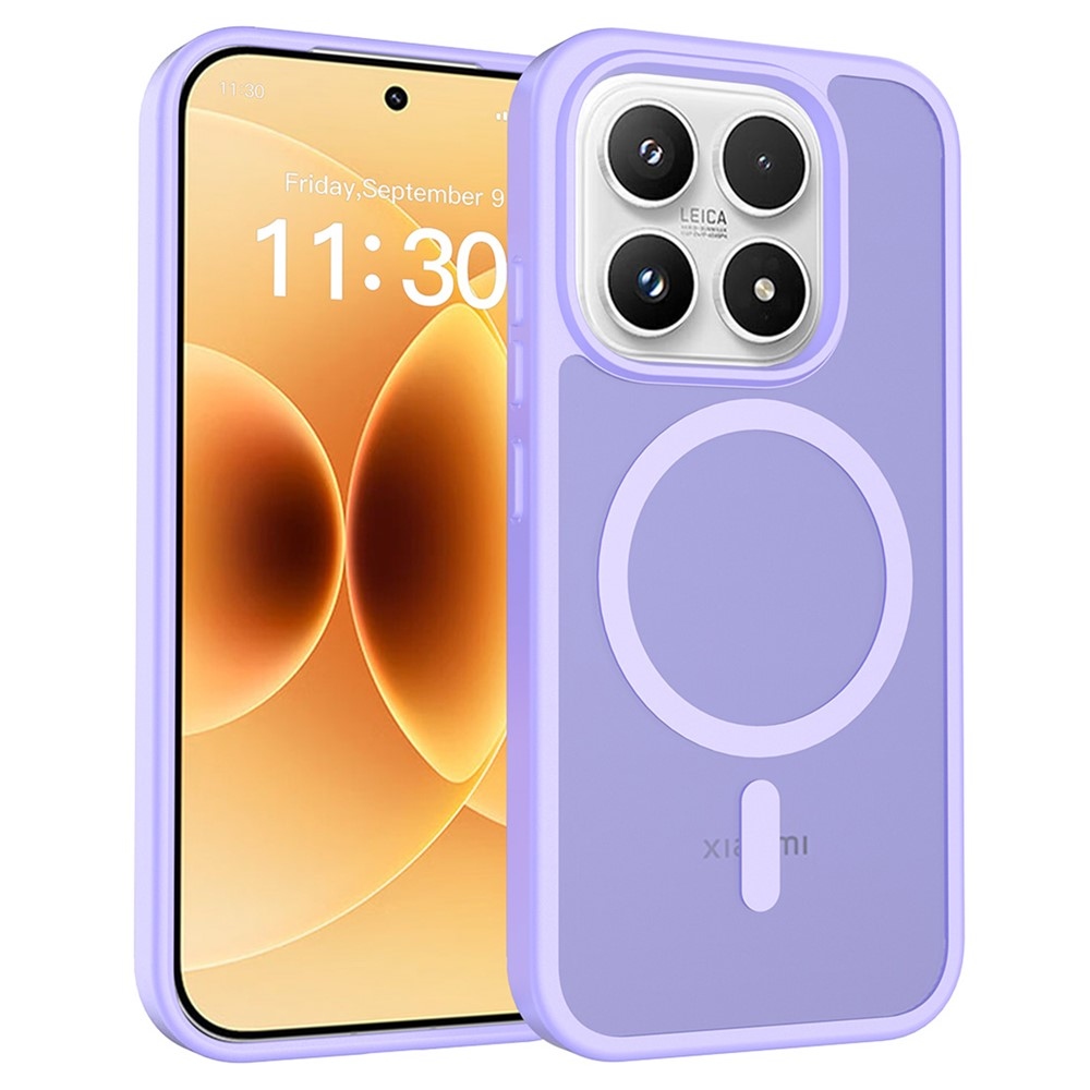 Matte gélový obal s pevným chrbtom a MagSafe na Xiaomi 17 - fialový