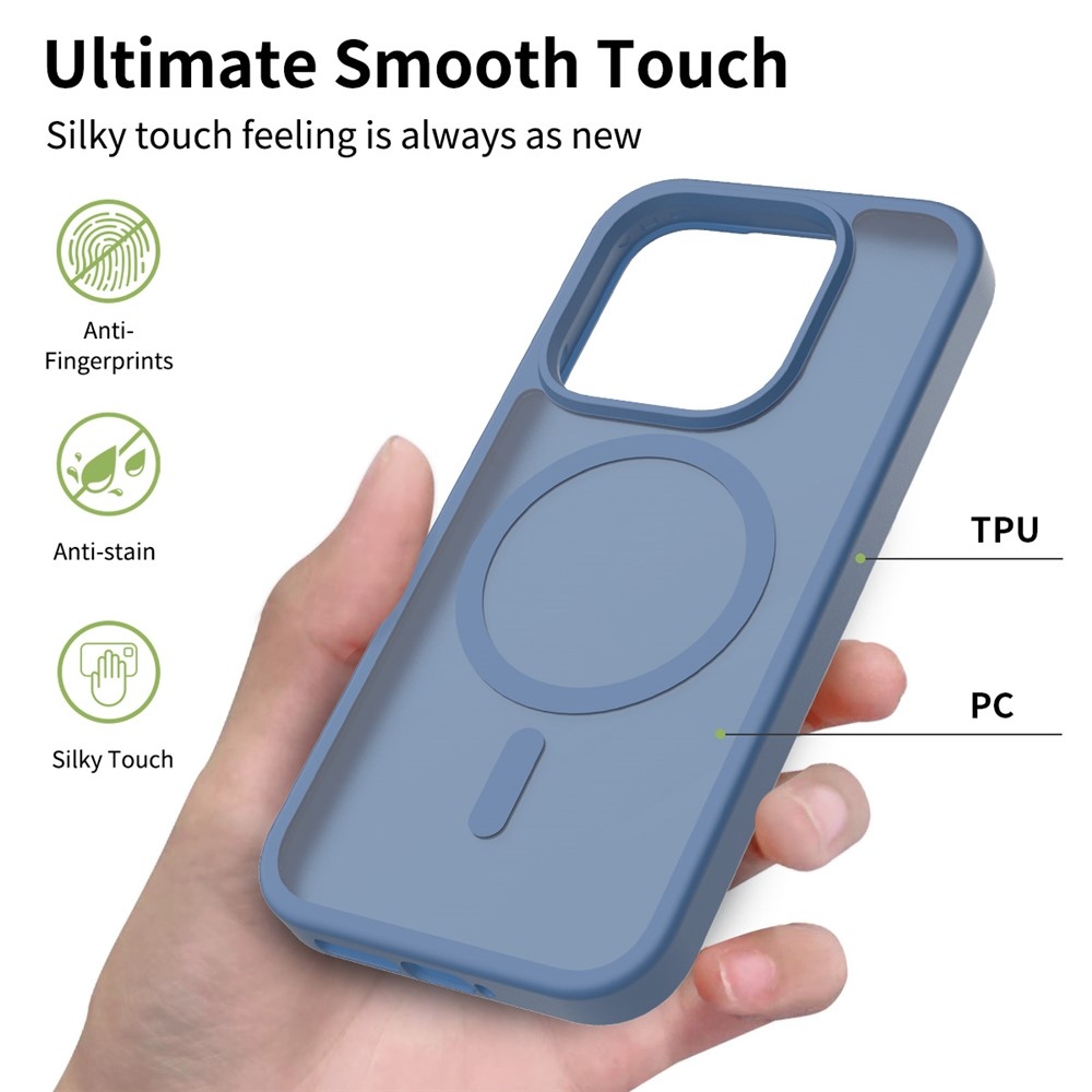 Matte gélový obal s pevným chrbtom a MagSafe na Xiaomi 17 - modrý