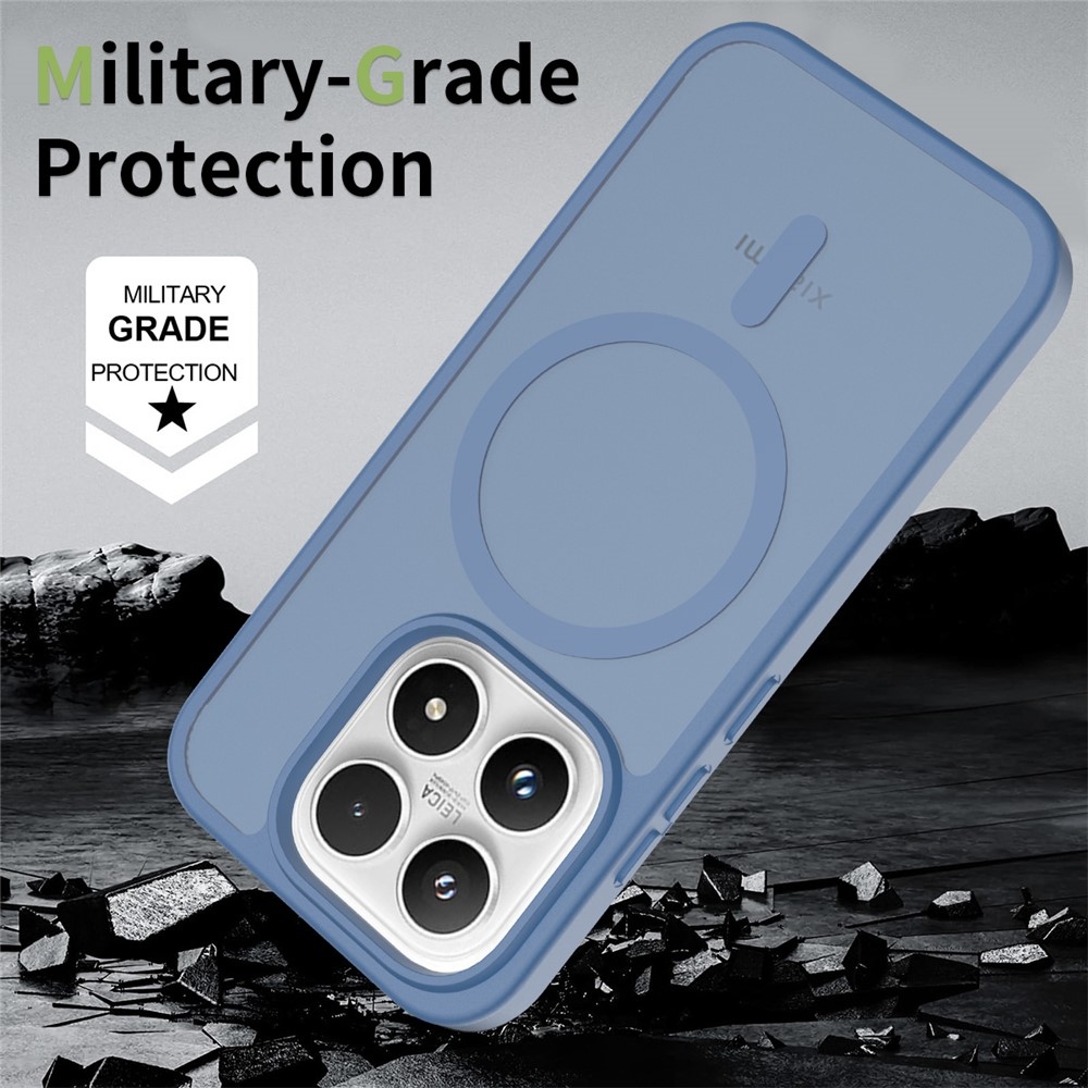 Matte gélový obal s pevným chrbtom a MagSafe na Xiaomi 17 - modrý