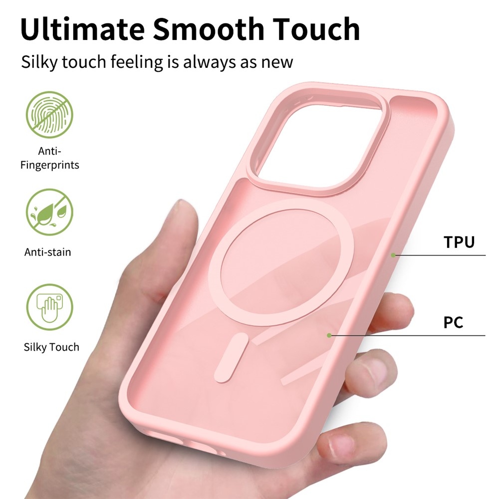 Matte gélový obal s pevným chrbtom a MagSafe na Xiaomi 17 - ružový