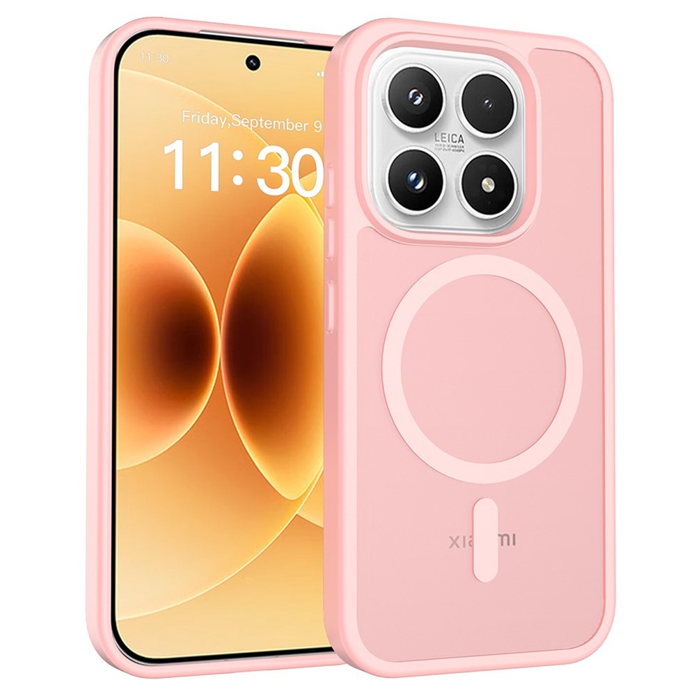 Matte gélový obal s pevným chrbtom a MagSafe na Xiaomi 17 - ružový