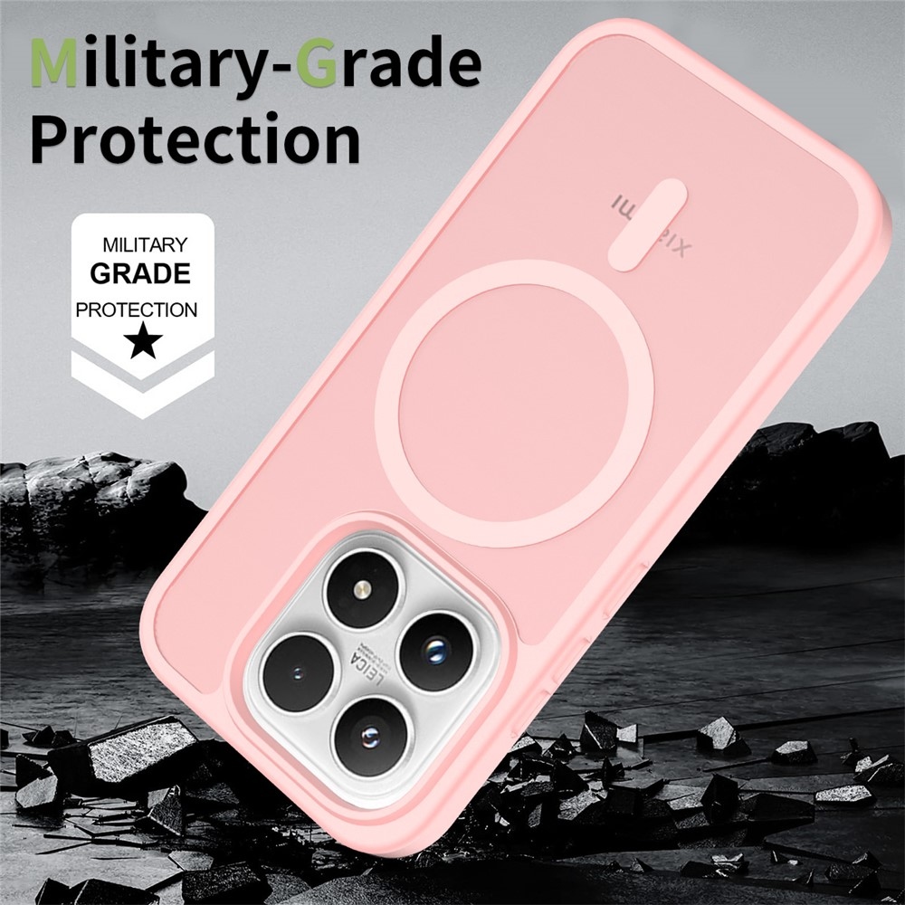 Matte gélový obal s pevným chrbtom a MagSafe na Xiaomi 17 - ružový