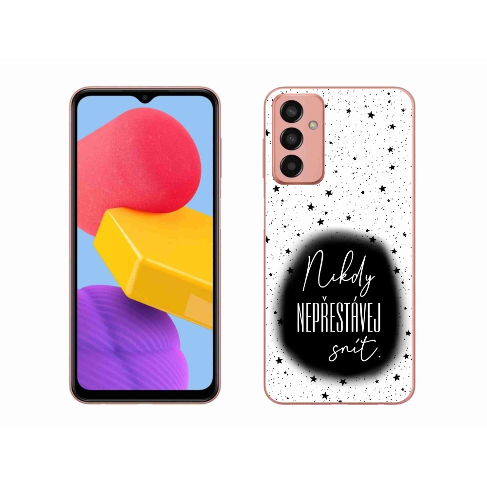 Gélový kryt mmCase na Samsung Galaxy M13 - citát 1 čiernobiele pozadie