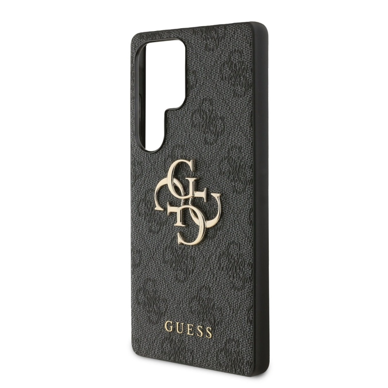 Guess PU 4G Metal Logo Zadný Kryt pre Samsung Galaxy S25 Ultra Grey