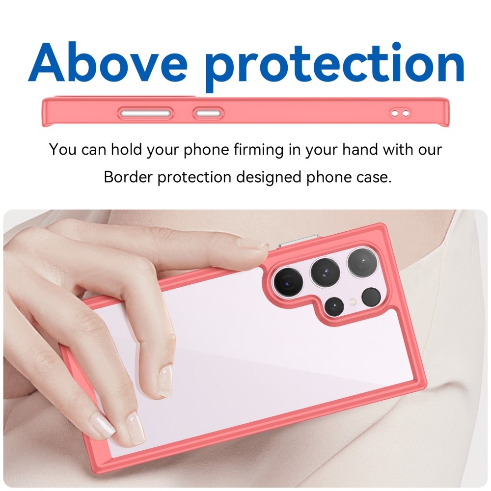 Gélový obal s pevným chrbtom na Samsung Galaxy S24 Ultra - červený