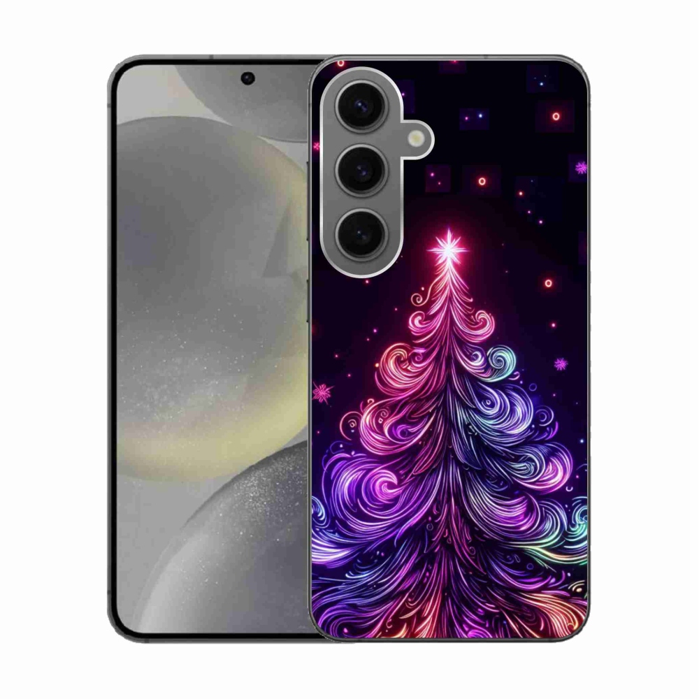 Gélový kryt mmCase na Samsung Galaxy S24 - neónový vianočný stromček 1
