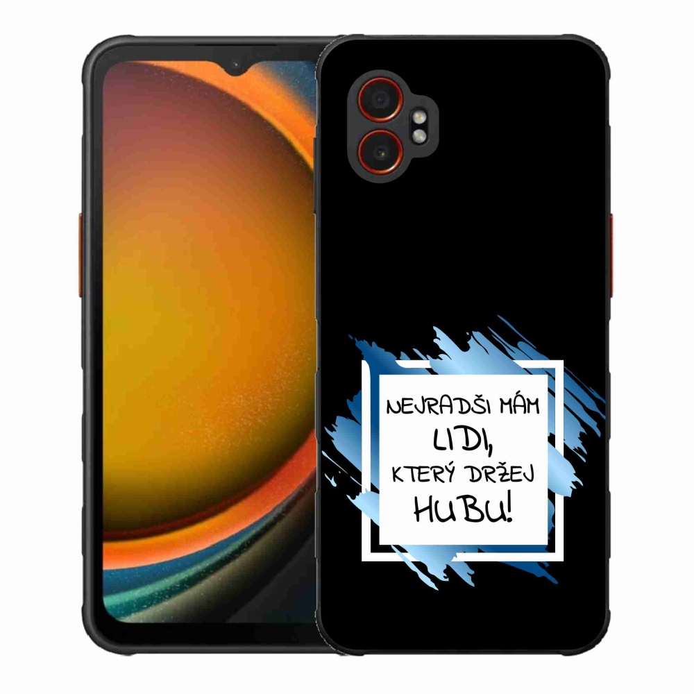Gélový kryt mmCase na Samsung Galaxy Xcover 7 Pro - vtipný text 7 bieločierne pozadie