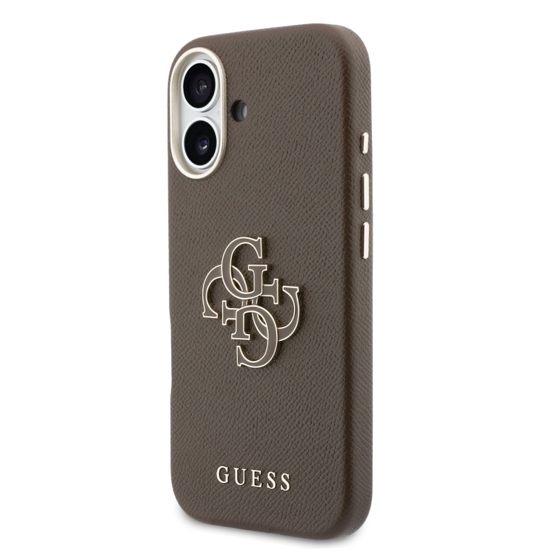Zadný kryt s logom Guess PU Resin pre iPhone 17 Brown