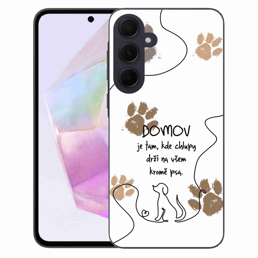 Gélový kryt mmCase na Samsung Galaxy A35 5G - psí motív biele pozadie