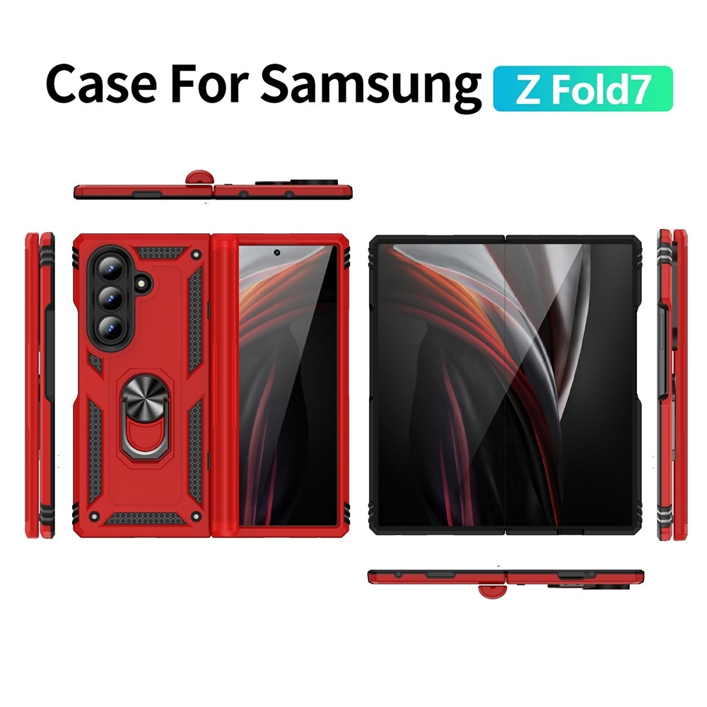 Ring odolný kryt na Samsung Galaxy Z Fold7 5G - červený