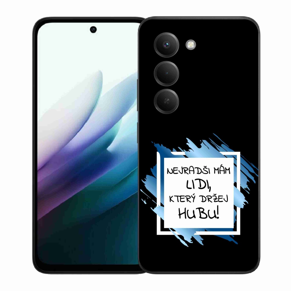Gélový kryt mmCase na Xiaomi Redmi 15 4G/5G (171mm) - vtipný text 7 bieločierne pozadie