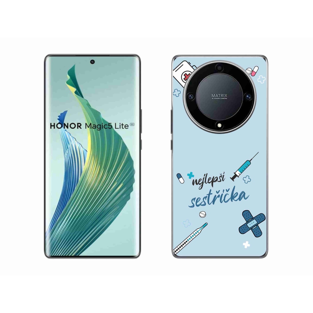 Gélový kryt mmCase na Honor Magic 5 Lite 5G - najlepšia sestrička modré pozadie