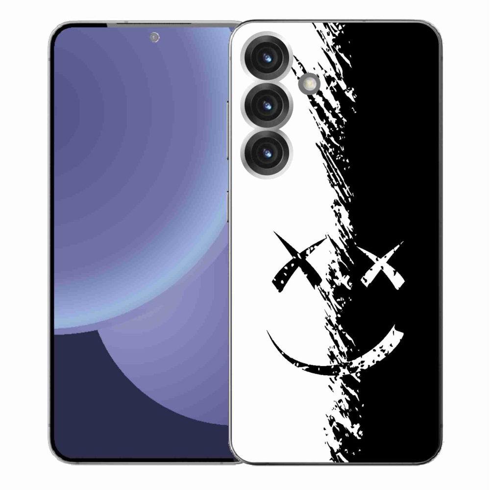 Gélový kryt mmCase na Samsung Galaxy S25+ - čiernobiely smajlík