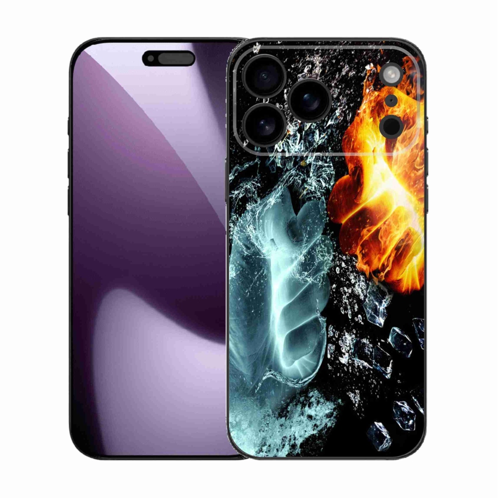 Gélový kryt mmCase na iPhone 17 Pro Max - voda a oheň