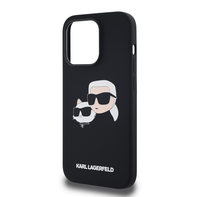 Karl Lagerfeld Liquid Silicone Double Heads Magsafe Zadný Kryt pre iPhone 14 Pro Max Black