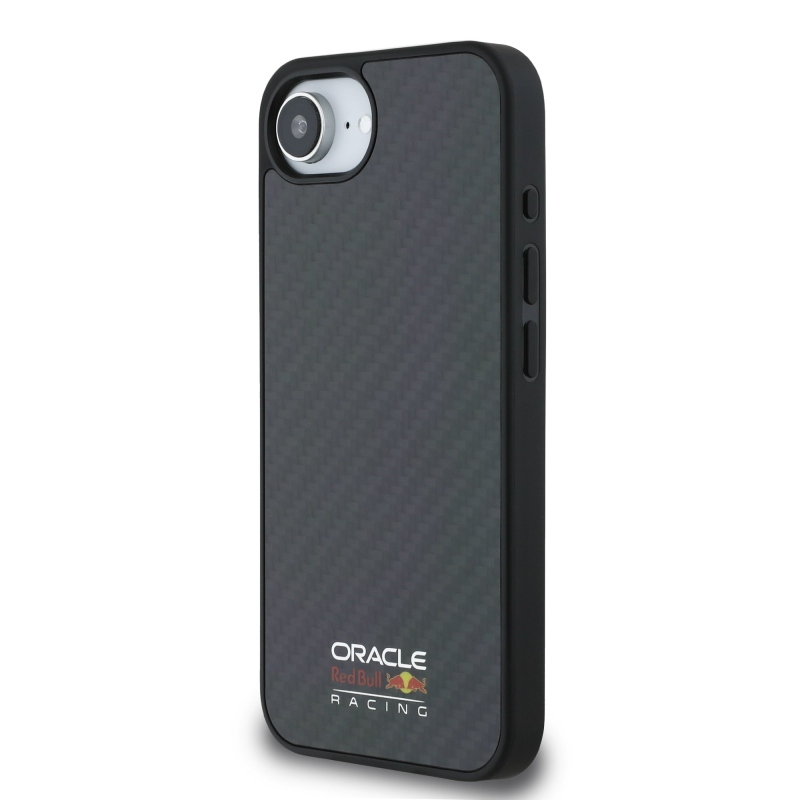 Red Bull Carbon Shiny Logo MagSafe Zadný Kryt pre iPhone 16e Black